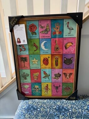 Sapna Shah Loteria colorful Framed Wall Art Print